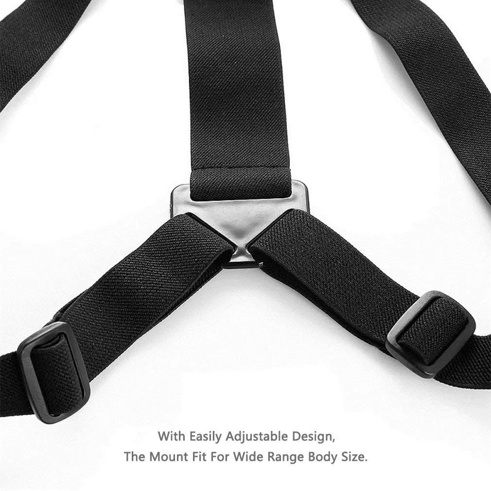 Adjustable Body Harness Chest Belt Strap Mount Accessory Compatible with GoPro Hero 13 12 11 10 9 8 7 6 5 4 3+ 3 SJcam Yi and Other Action Cameras