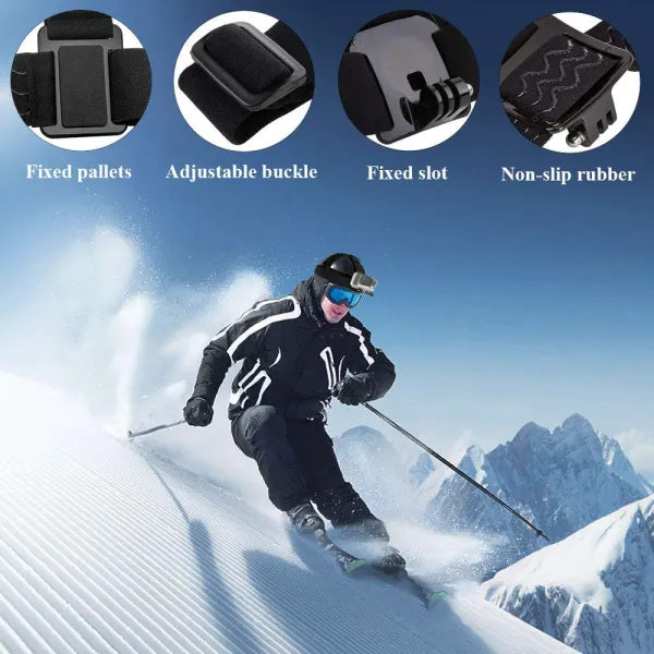 Head Strap Mount and Screw Compatible with GoPro-13/12/11/10/9/8/7/6/5/4/3+/3/SJCAM/Xiaomi/YI/Eken Action Camera