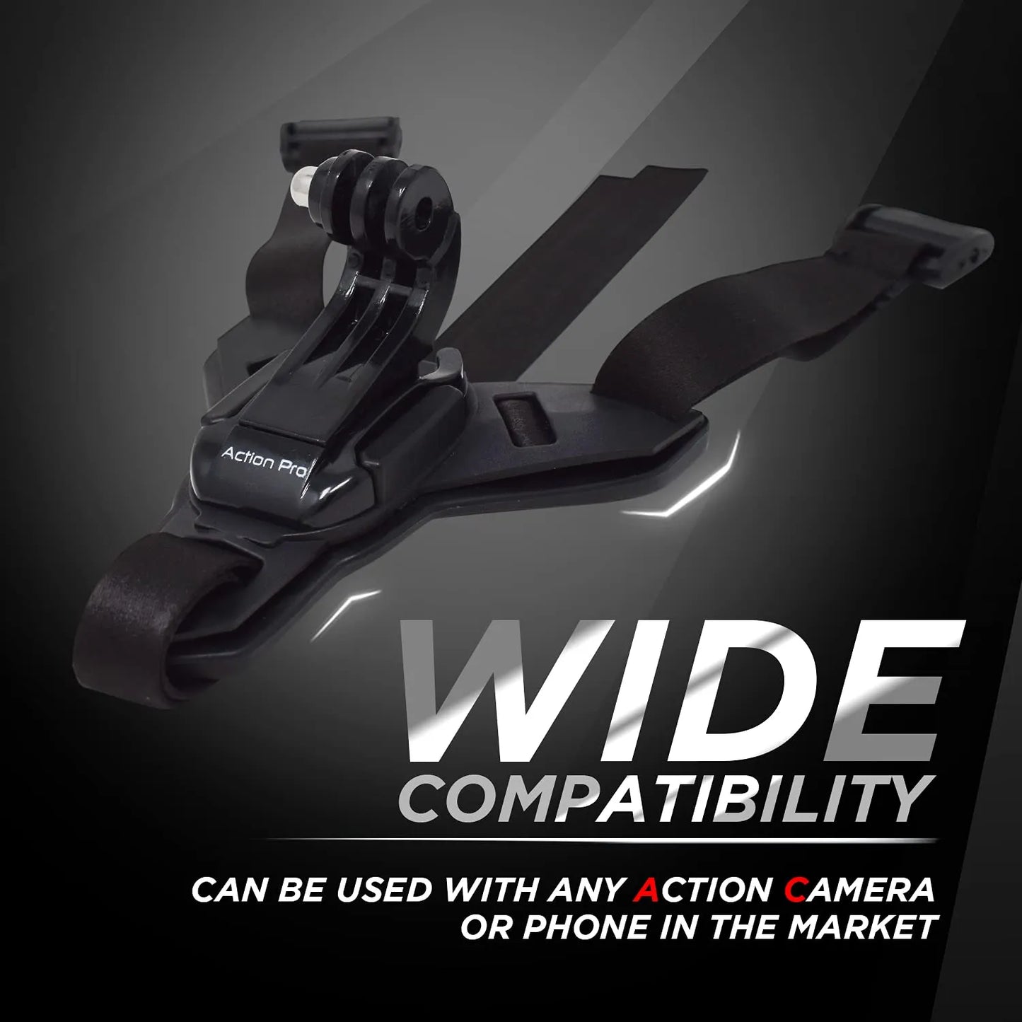 Helmet Chin Mount Strap with J Hook Compatible with All Smartphones and GoPro 13 12 11 10 9 8 7 5 4 | SJCAM | DJI Osmo | Insta 360 X4 X3 X2 & Other Action Cameras [Made in India] (Black)
