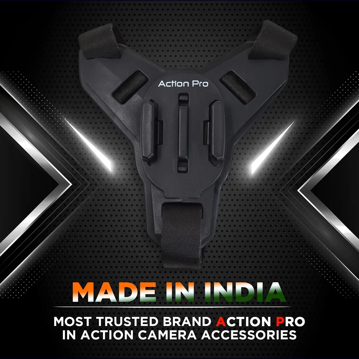 Helmet Chin Mount Strap with J Hook Compatible with All Smartphones and GoPro 13 12 11 10 9 8 7 5 4 | SJCAM | DJI Osmo | Insta 360 X4 X3 X2 & Other Action Cameras [Made in India] (Black)