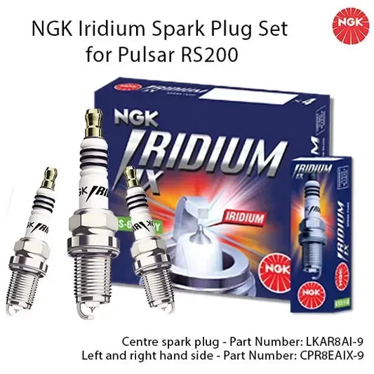 NGK Iridium Spark Plug Set For Pulsar RS200