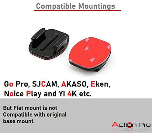 3M Flat Adhesive Sticky Mount Compatible with GoPro-13/12/11/10/9/8/7/6/5/4/3+/3/SJCam/Yi Action Cameras