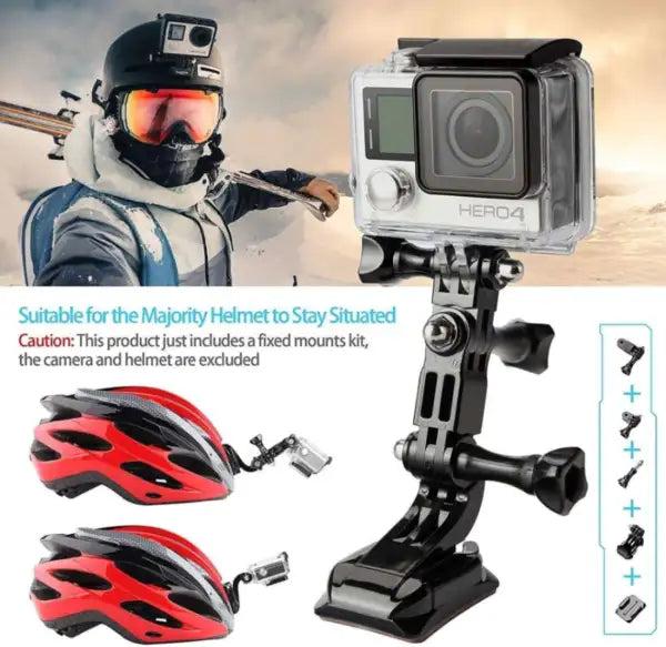 Helmet Mount Kit Front and Side Compatible with GoPro Hero 13 12 11 10 9 8 7 6 5 4 3+ 3 Yi 4K Eken SJCAM Noise and Other Action Camera