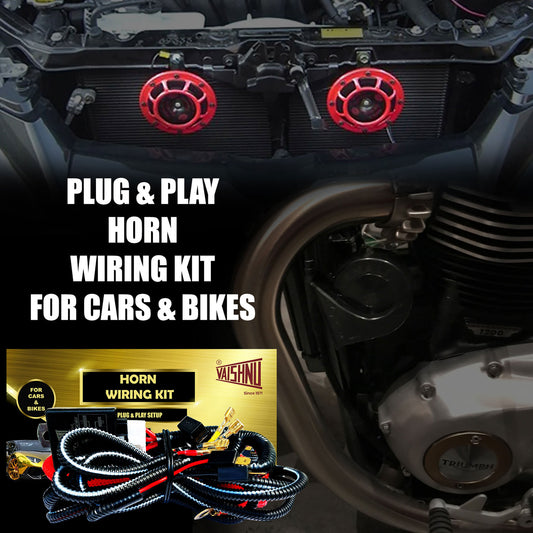 HORN WIRING HARNESS KIT FOR CARS & BIKES IN 12V | PLUG & PLAY FITMENT | UNIVERSAL APPLICATION